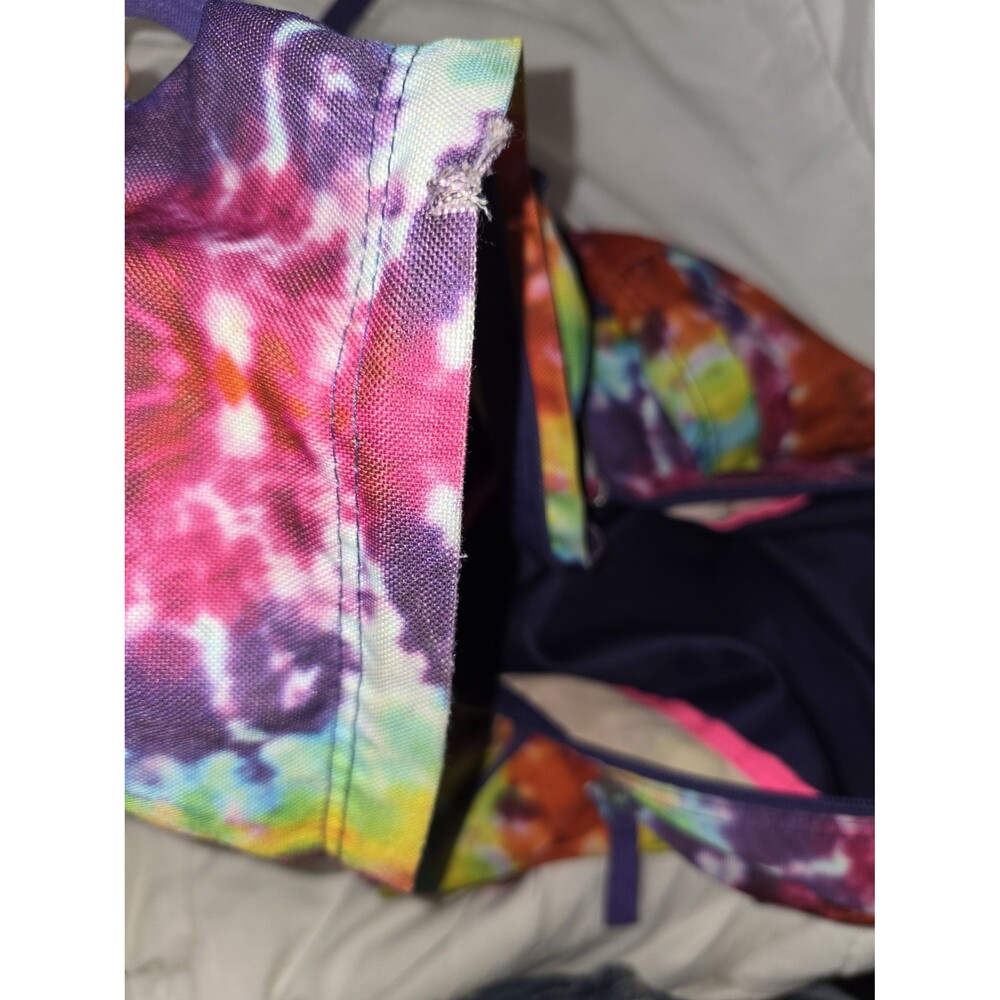 Jansport trans brand tie dye full size rainbow backpack bookbag bag tote purse! - Picture 7 of 8